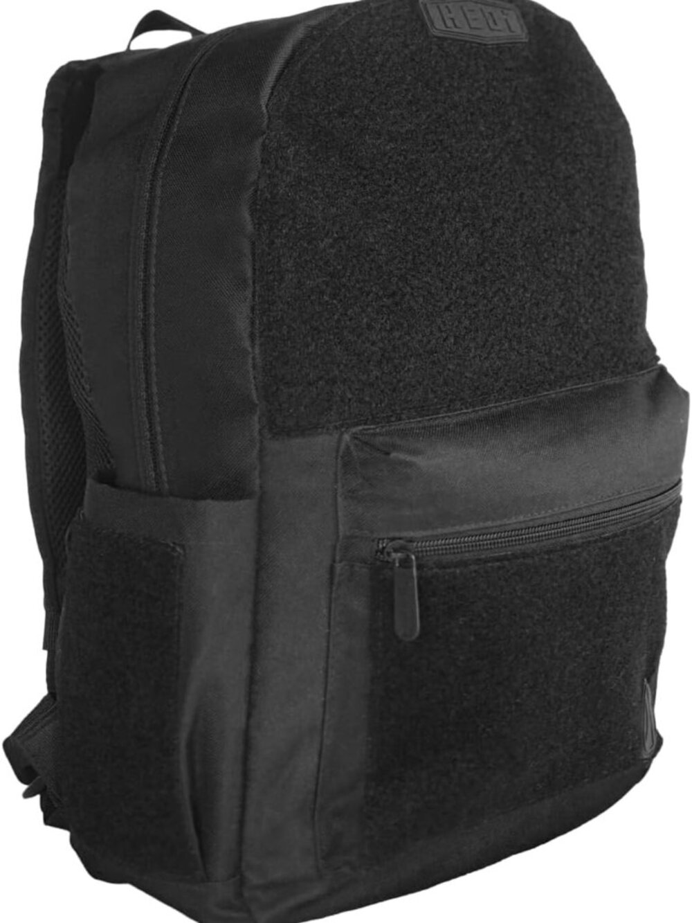 Versatile Medium 17L Black Backpack with Hook & Loop Panels, Pockets & Headphone